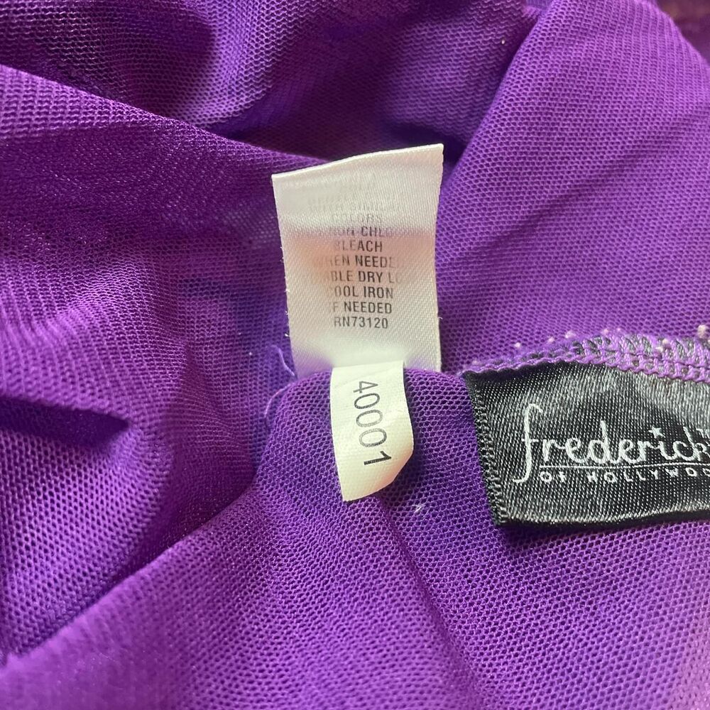 frederick’s of hollywood royal purple floral lace fairy cami slip dress large - Picture 7 of 7